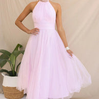 WW | Halter Tüll Midi Kleid