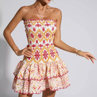 WW | Rüschen Rotes Kleid