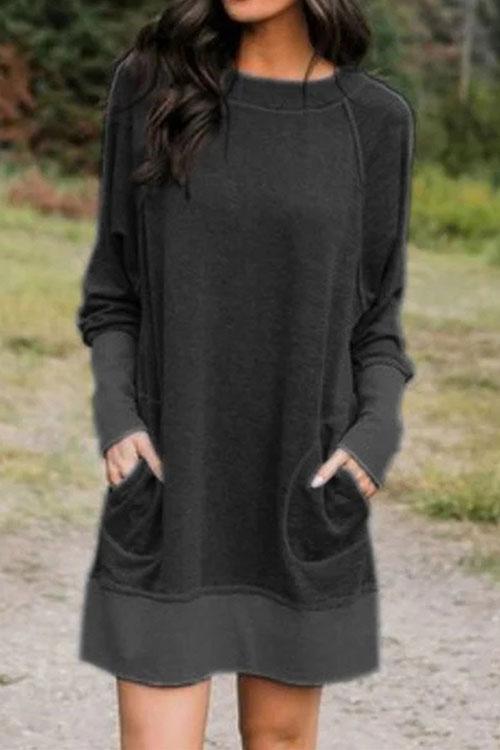 WW | Rosiedress Maureen Taschen Freizeit Sweatershirt Kleid
