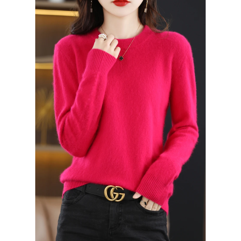 WW | Kaschmir Pullover Damen Luxuriöser Rundhalsausschnitt, Weich & Modisch