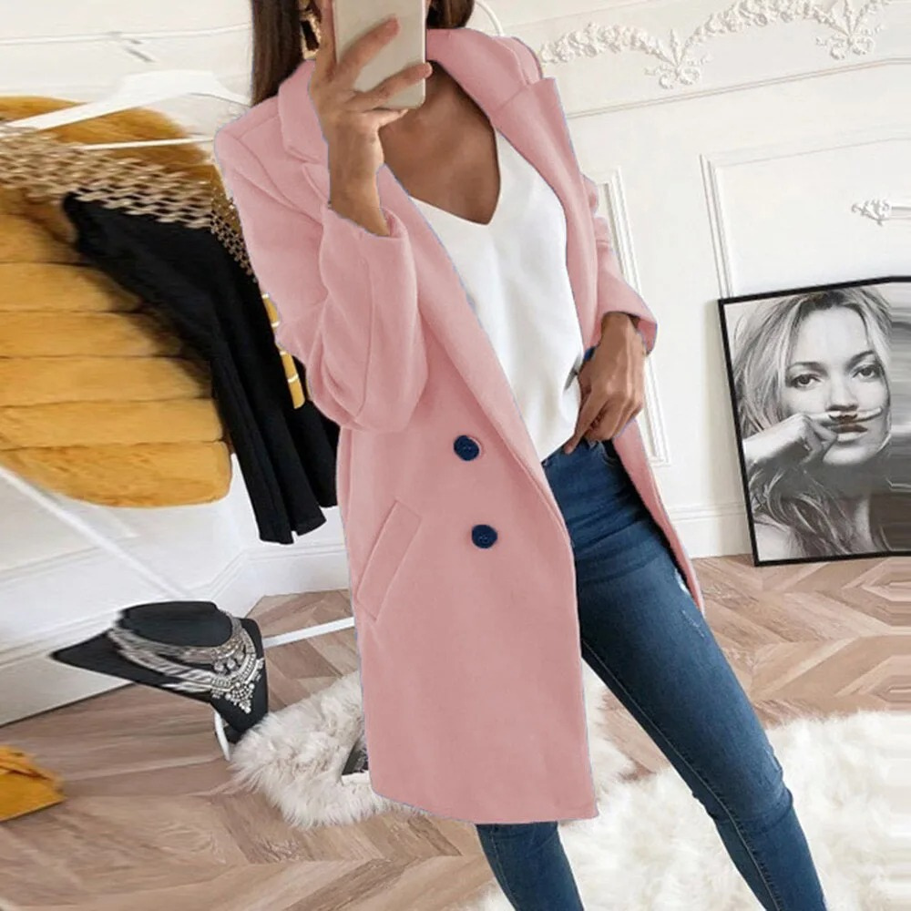 WW | Chic Trenchcoat Damen mit Tailliertem Silhouette und Knopfverschluss