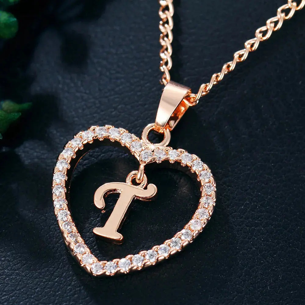 WW | Buchstaben Zirkon Liebe Kette Schmuck Anhänger