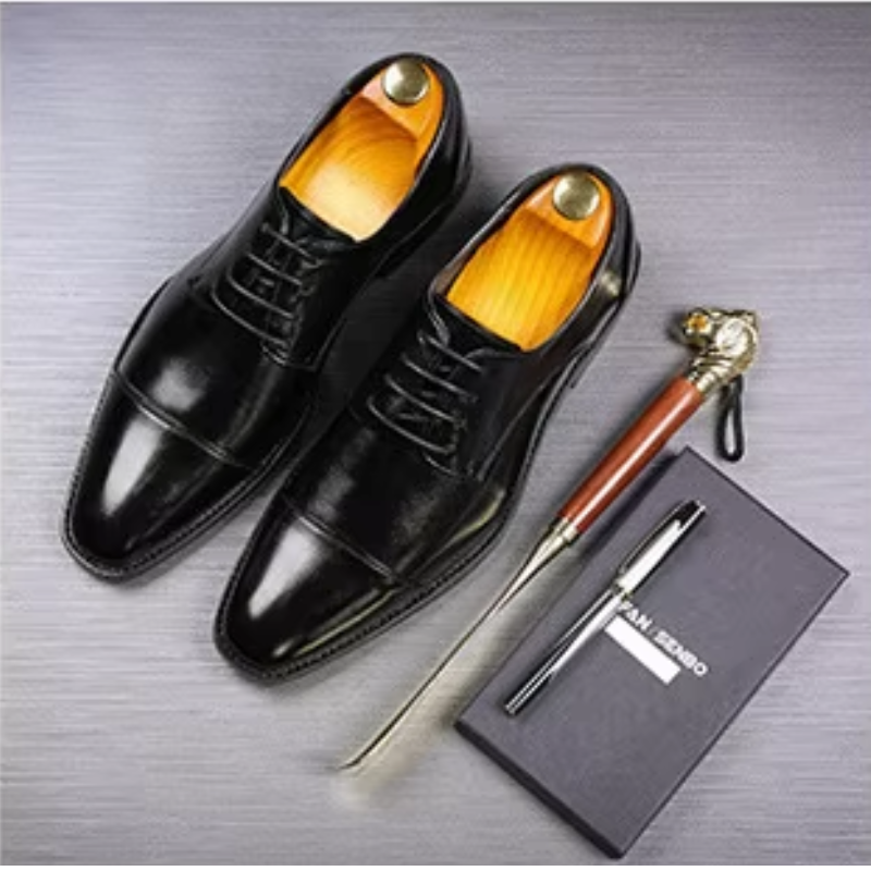 W&W Mode | Luxuriöse Leder Herrenschuhe Mit Schnürung Und Polierter Oberfläche