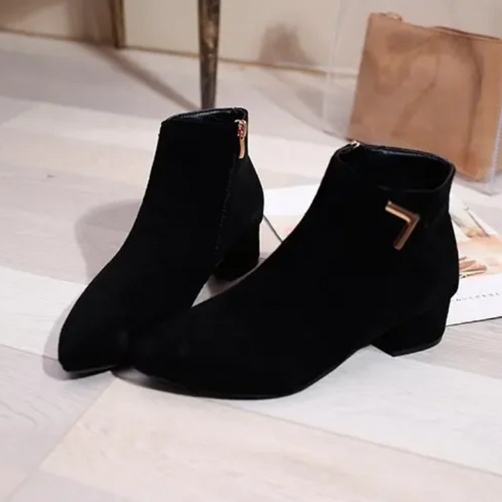 W&W Mode | Stiefeletten Mit Spitzem Schuh Und Seitenreißverschluss Damen Stiefeletten