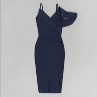 Midikleid mit Umschlagbund | Blau