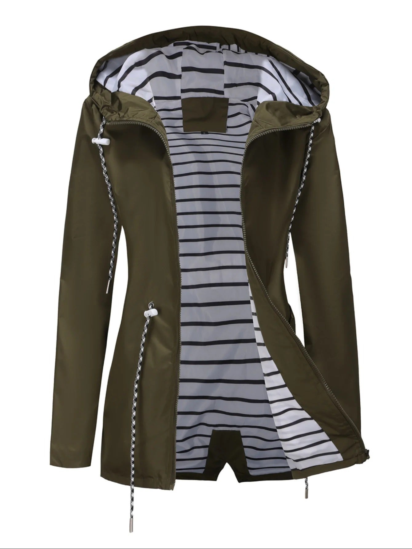 langer, wasserdichter, winddichter Sommermantel im sportlichen Stil