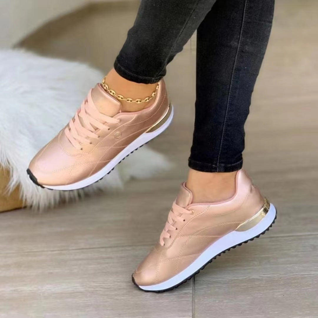 WW | Bequeme Leder Damen Sneakers