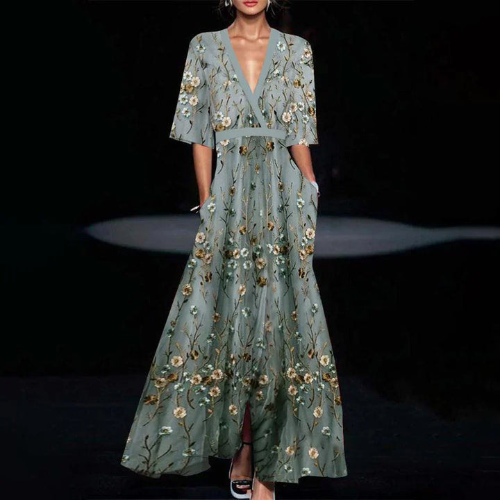 W&W Mode | Kurzärmeliges Maxikleid Lässig Und Stilvoll