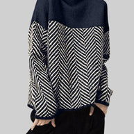 WW | Damen Rollkragenpullover mit Zweifarbdesign