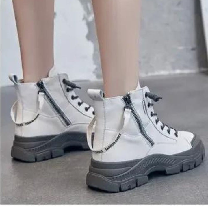 W&W Mode - Elegante High-Top-Sneakerstiefel mit Reißverschluss