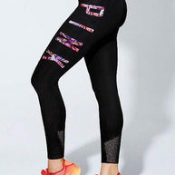 Damen Sportleggings mit modischen Mesh-Einsätzen WW