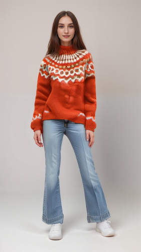 WW | Nordische Strickjacke mit Muster Acryl Warm, Zeitlos