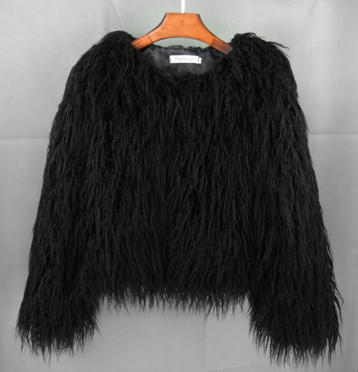 W&W Mode Boho-Kunstpelzmantel