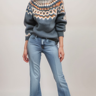 WW | Nordische Strickjacke mit Muster Acryl Warm, Zeitlos