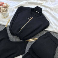 Damen Sportliches Loungewear-Set mit Reißverschluss und weitem Schnitt WW