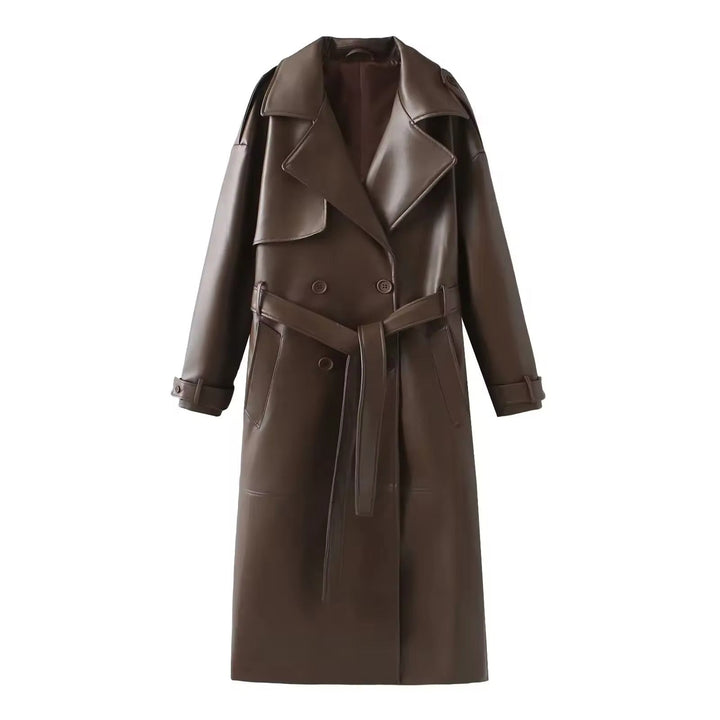 W&W Mode | Eleganter Leder Trenchcoat Herbst Chic