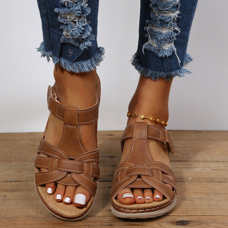 W&W Mode | Orthopädische Damen Klettverschluss-Sandalen