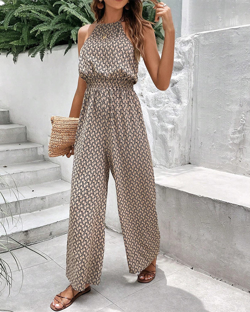 WW | Ärmelloser Jumpsuit mit aufhängendem Halsband