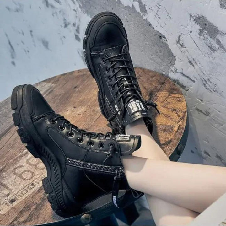 W&W Mode - Elegante High-Top-Sneakerstiefel mit Reißverschluss