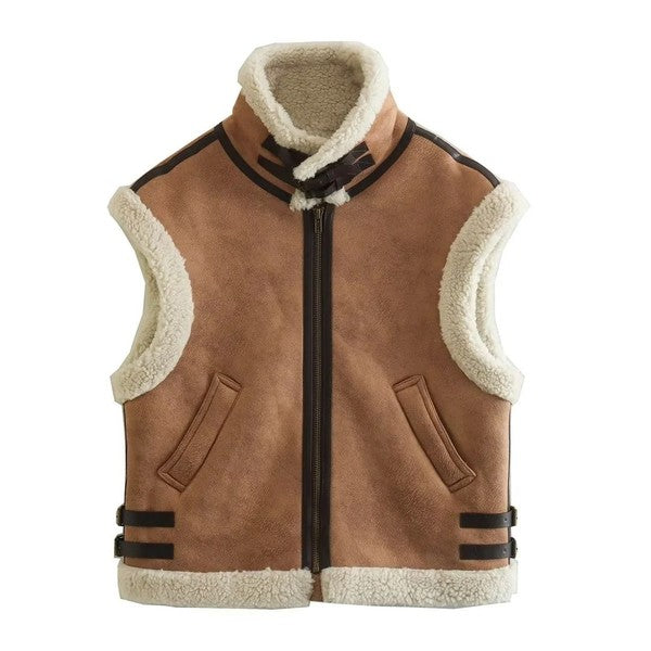 WW | Ärmellose Wildlederweste im Vintage-Stil