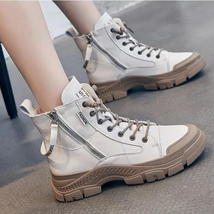 W&W Mode - Elegante High-Top-Sneakerstiefel mit Reißverschluss