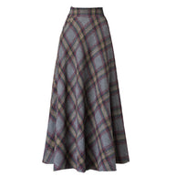 Damen Eleganter Karorock aus hochwertigem Wollmix mit hohem Bund WW