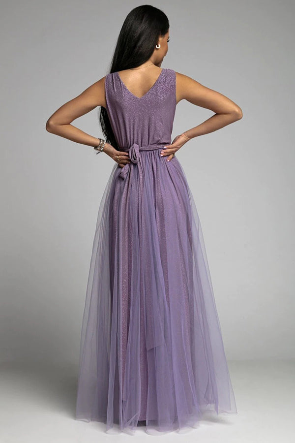 WW | It'S My Day Light Tulle Schlitz Maxi Kleid