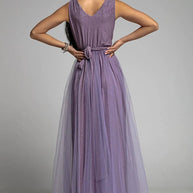 WW | It'S My Day Light Tulle Schlitz Maxi Kleid
