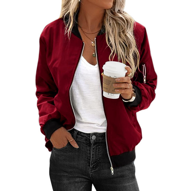 WW | Zip Bomberjacke Lässig Für Damen
