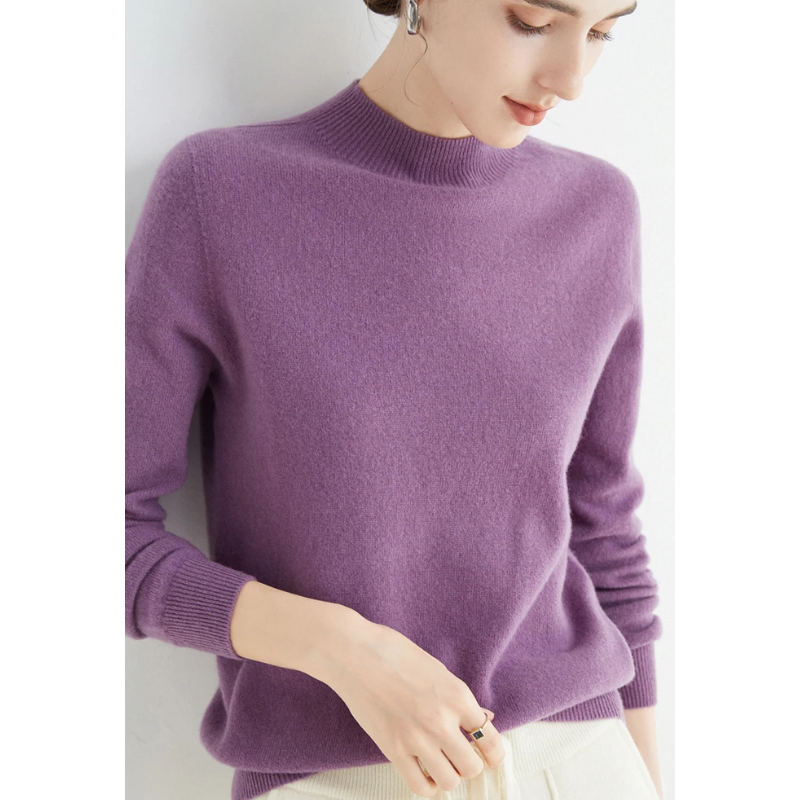 WW | Cashmere Pullover Damen Rundhals Weicher und Leichter Strickpullover