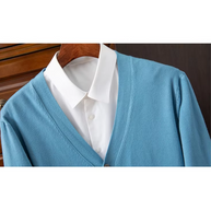 WW | Herren Strickjacke Mit Knöpfen, Leichter Stoff, Klassischer V-ausschnitt