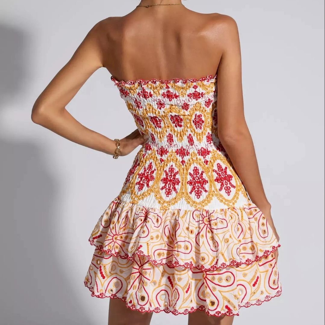 WW | Rüschen Rotes Kleid