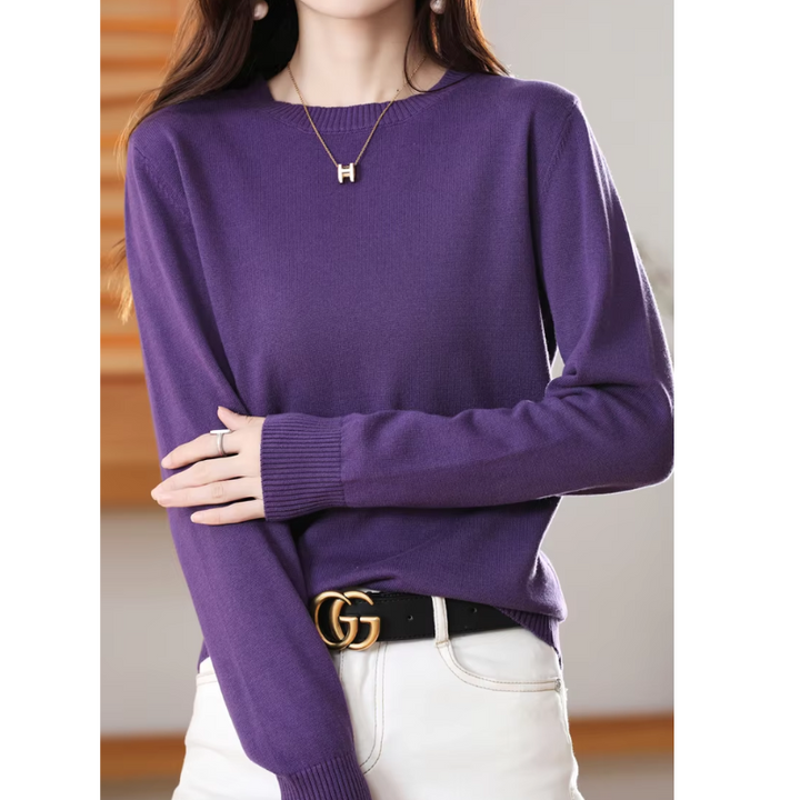 W&W Mode | Cashmere Pullover Damen Klassischer Rundhals, Weich & Atmungsaktiv