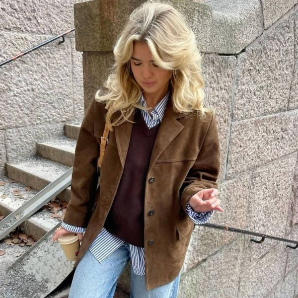 W&W Mode | Luxus Wildleder Damenjacke