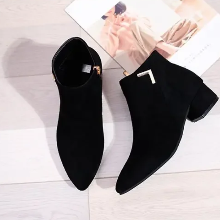 W&W Mode | Stiefeletten Mit Spitzem Schuh Und Seitenreißverschluss Damen Stiefeletten