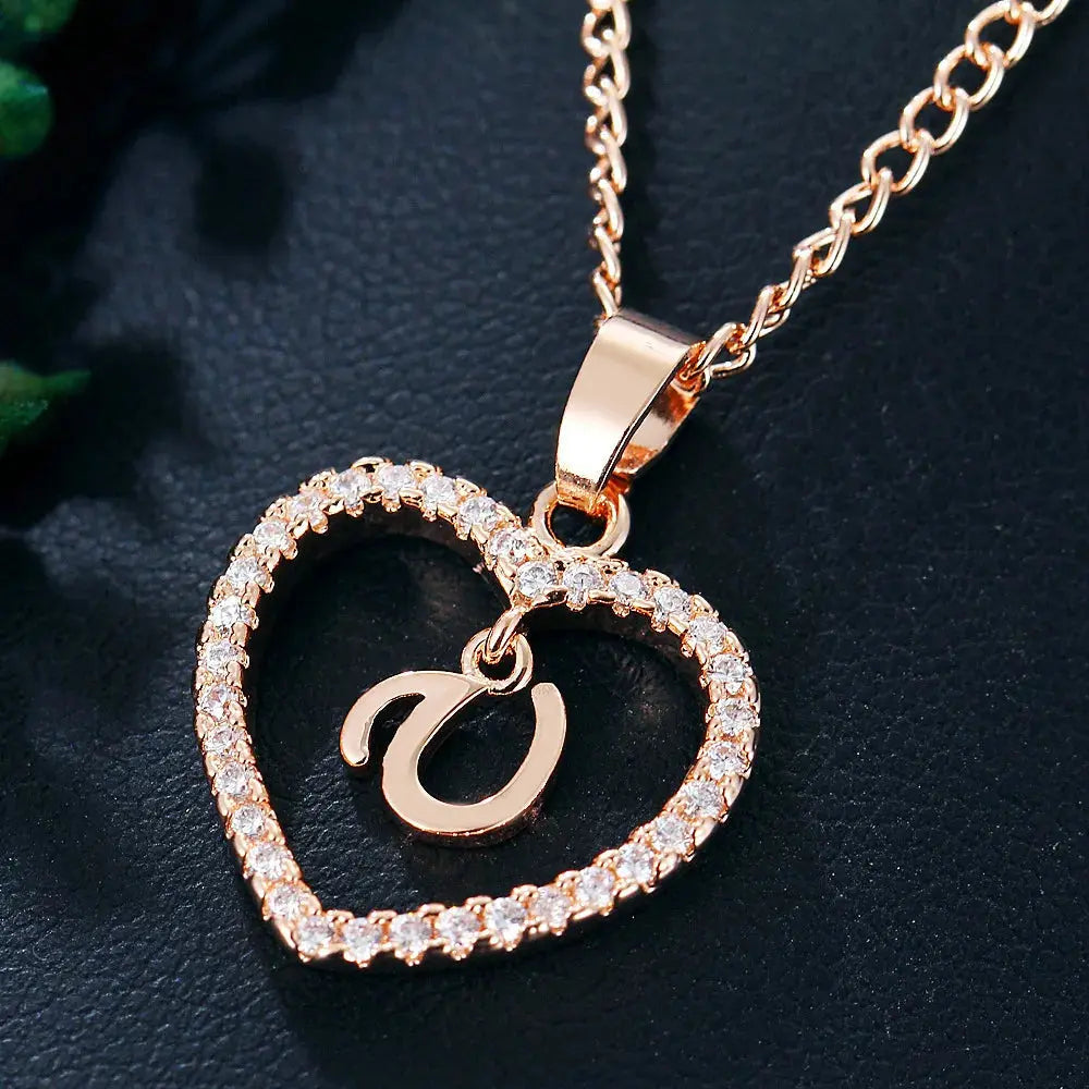 WW | Buchstaben Zirkon Liebe Kette Schmuck Anhänger