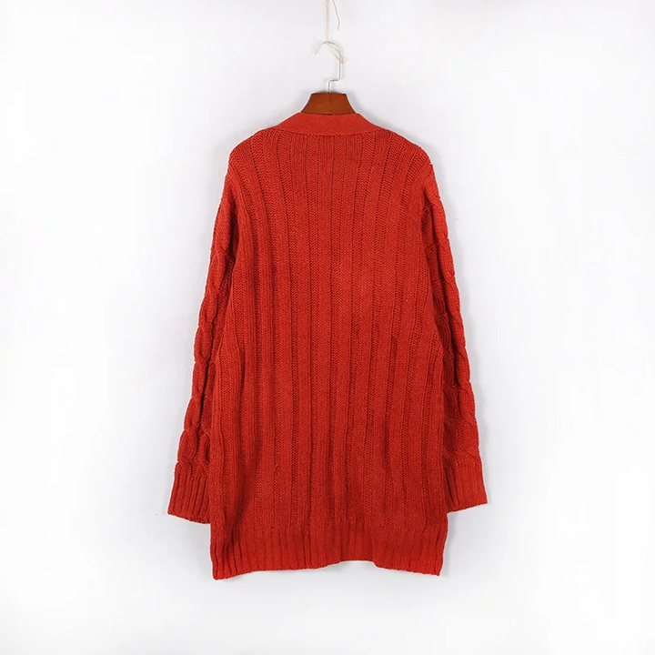 W&W Mode | Wollstrickjacke Damen Mit Zopfmuster Und Holzknöpfen, Lockere