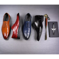 WW | Luxuriöse Leder Herrenschuhe Mit Schnürung Und Polierter Oberfläche