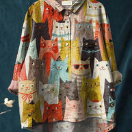 WW | Niedliches Katzenkunstshirt für Damenmode