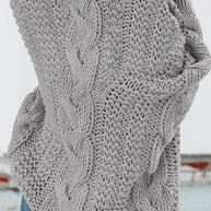 WW Gedrehter Strick Langarmpullover