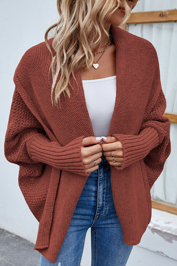 W&W Mode | Eleganter Herbst Strickcardigan mit Dolmanärmeln für Frauen