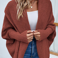 WW | Eleganter Herbst Strickcardigan mit Dolmanärmeln für Frauen