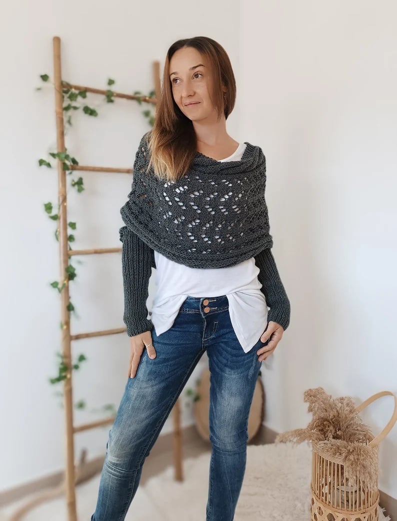 W&W Mode | Schal - eleganter Damen gewebter Überwurf