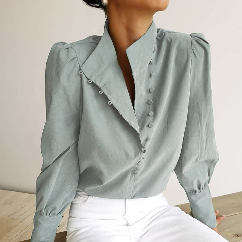 WW | Viktorianisch inspirierte Bluse mit hohem Kragen