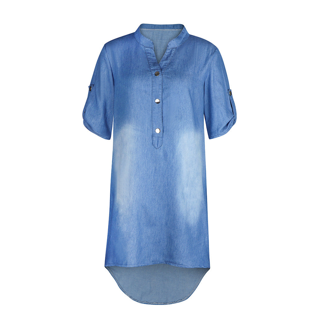 Femme Entspanntes Denim Tunika Kleid WW
