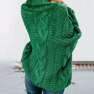WW Gedrehter Strick Langarmpullover