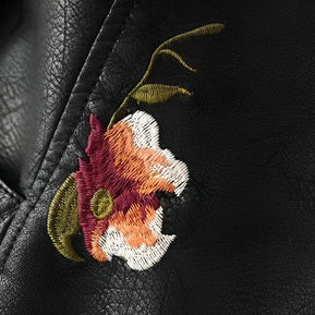 WW | Lederjacke mit Stickerei
