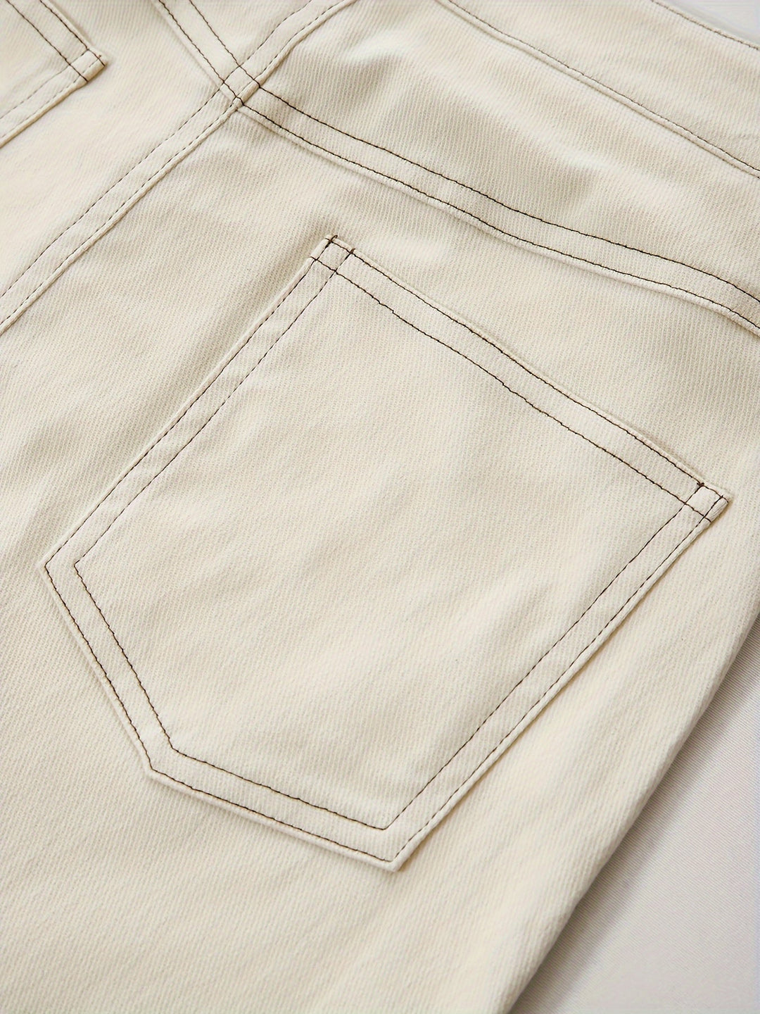 W&W Mode | Einfarbiger Weißer Schlitz Hinten Lässig Maxi Denim Rock