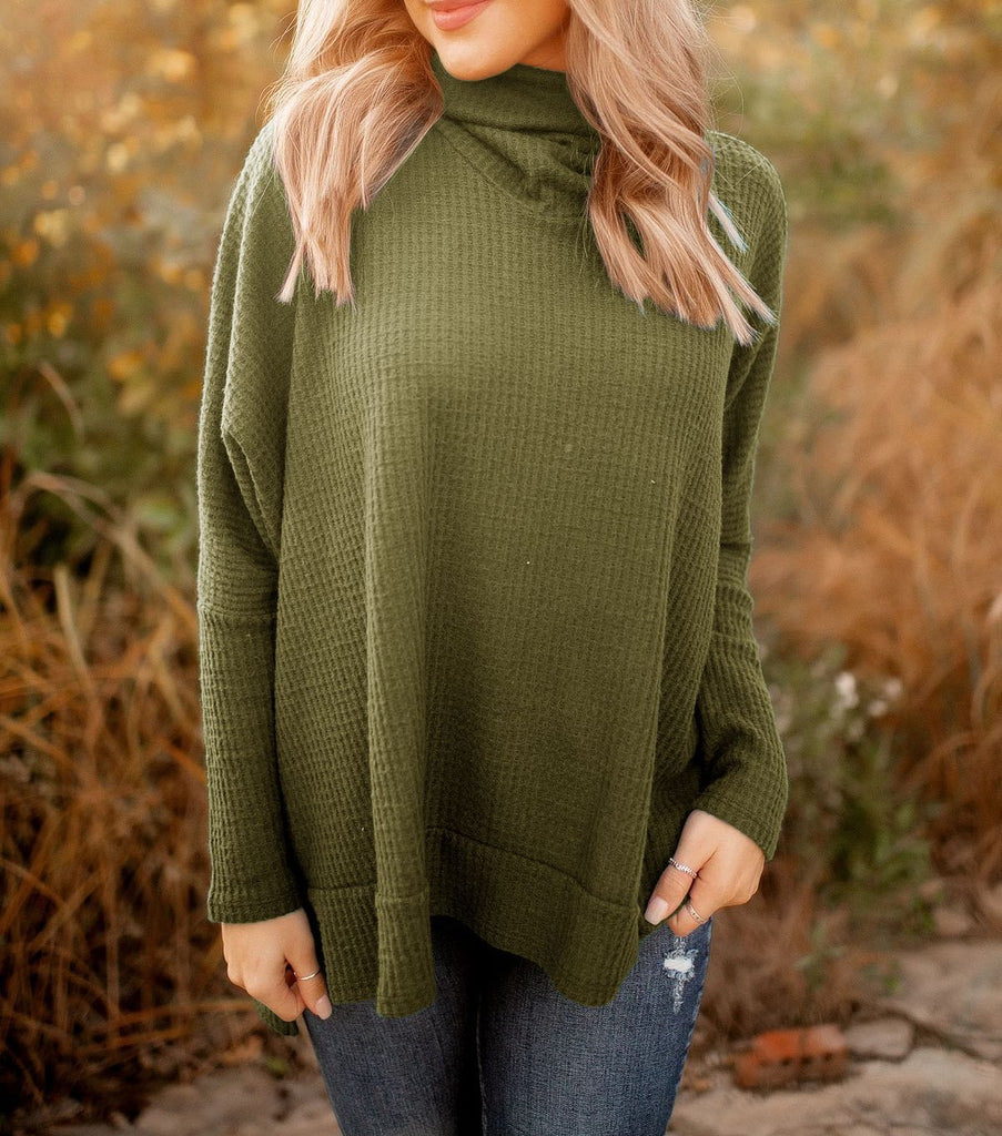 Damen Kuscheliger Pullover mit Stehkragen und strukturiertem Stoff WW