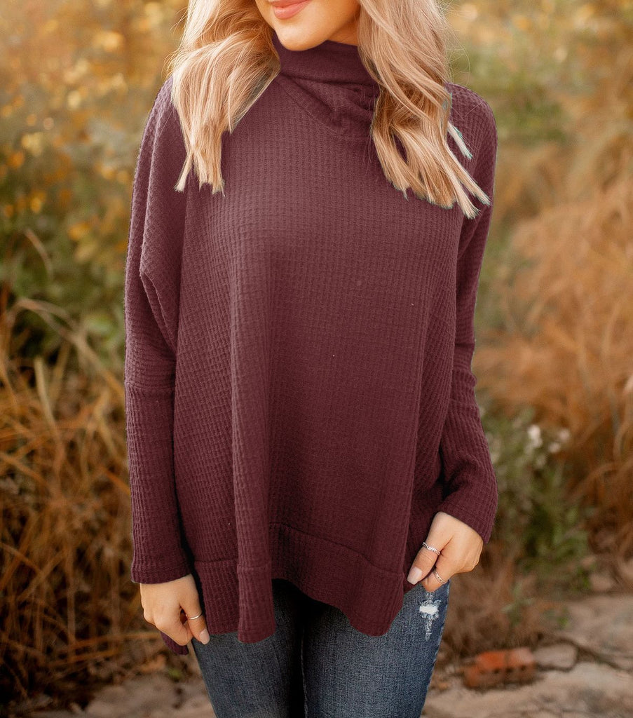 Damen Kuscheliger Pullover mit Stehkragen und strukturiertem Stoff WW
